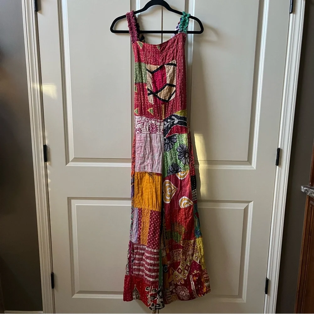 New Clara Cotton Jumpsuit Kantha “Patchwork” Overalls in Multicolor Prints